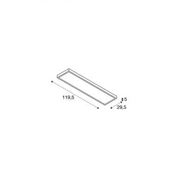 SLV PANEL DALI Deckenaufbauleuchte, LED, 1200x300mm, grau, 3000K (1003054)