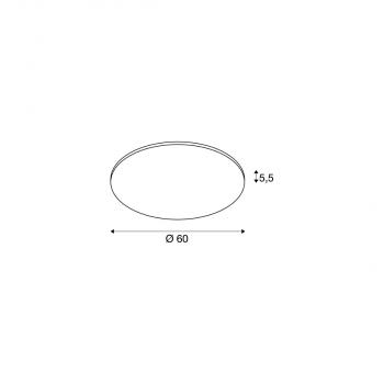 SLV PANEL 60 Deckenaufbauleuchte, LED, rund, grau, 3000K (1000785)