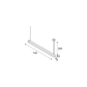 SLV Q-LINE DALI SINGLE LED Pendelleuchte, dimmbar, 1500mm, schwarz (1001309)