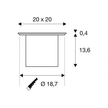 SLV ROCCI 200 Outdoor Bodeneinbauleuchte, LED, 3000K, IP67, eckig, edelstahl 316 (1006105)