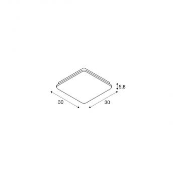 SLV SIMA Decken- und Wandaufbauleuchte, LED, weiß, 3000K, eckig, dimmbar (1005087)