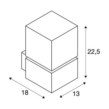 SLV SQUARE WALL Outdoor Wandleuchte, E27, Edelstahl 304, max. 20W, IP44 (1000336)