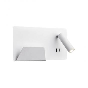 ARDEBO.de SLV SOMNILA SPOT Indoor LED Wandaufbauleuchte, 3000K, V. links, USB, weiß (1003457)