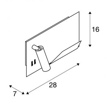 SLV SOMNILA SPOT Indoor LED Wandaufbauleuchte, 3000K, V. links, USB, weiß (1003457)