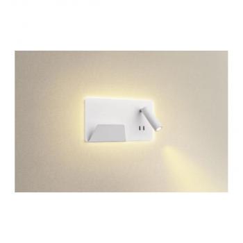 SLV SOMNILA SPOT Indoor LED Wandaufbauleuchte, 3000K, V. links, USB, weiß (1003457)