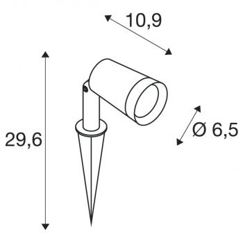 SLV SYNA PLANT Erdspießleuchte, 3000K, IP65, 36°, 540lm, schwarz (1007146)