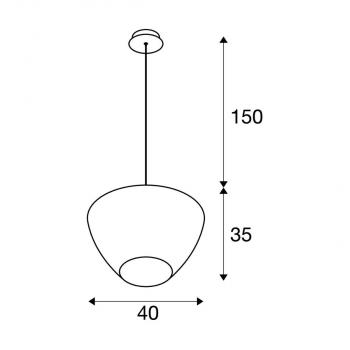 SLV PANTILO CONVEX 40 Indoor Pendelleuchte, E27, chrom (1003444)