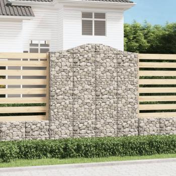 ARDEBO.de - Gabionen mit Hochbogen 3 Stk. 200x50x220/240cm Verzinktes Eisen