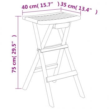 5-tlg. Bar-Set Klappbar Massivholz Teak 