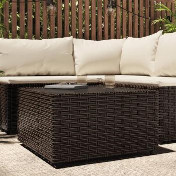 ARDEBO.de - Garten-Couchtisch Quadratisch Braun 50x50x30 cm Poly Rattan