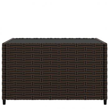 Garten-Couchtisch Quadratisch Braun 50x50x30 cm Poly Rattan