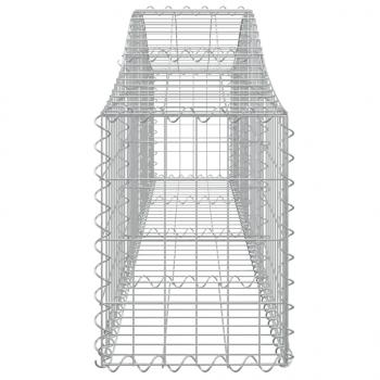 Gabionen mit Hochbogen 8 Stk. 200x30x40/60 cm Verzinktes Eisen