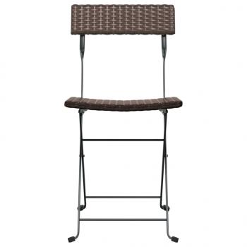 Bistrostühle 6 Stk. Klappbar Braun Poly Rattan und Stahl