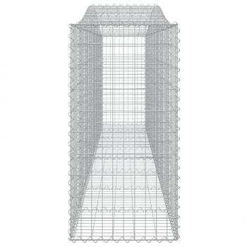 Gabionen mit Hochbogen 8 Stk. 400x50x100/120cm Verzinktes Eisen