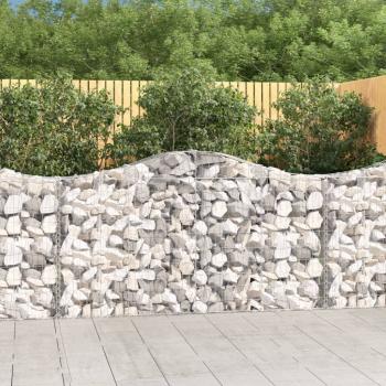 ARDEBO.de - Gabionen mit Hochbogen 5 Stk. 200x30x100/120cm Verzinktes Eisen