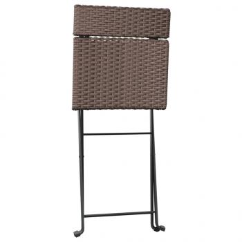 Bistrostühle 8 Stk. Klappbar Braun Poly Rattan und Stahl