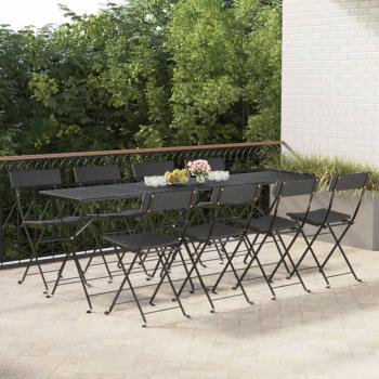 ARDEBO.de - Bistrostühle 8 Stk. Klappbar Schwarz Poly Rattan und Stahl