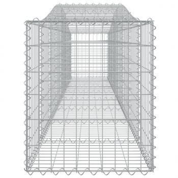 Gabionen mit Hochbogen 4 Stk. 400x50x60/80cm Verzinktes Eisen