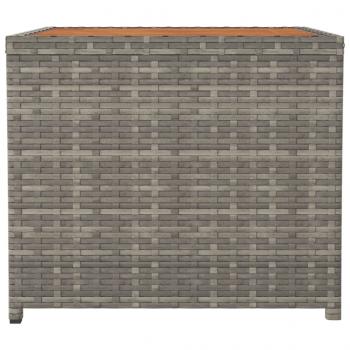 Beistelltisch mit Holzplatte Grau Poly Rattan & Akazienholz