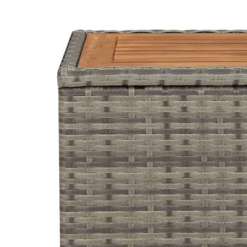 Beistelltisch mit Holzplatte Grau Poly Rattan & Akazienholz