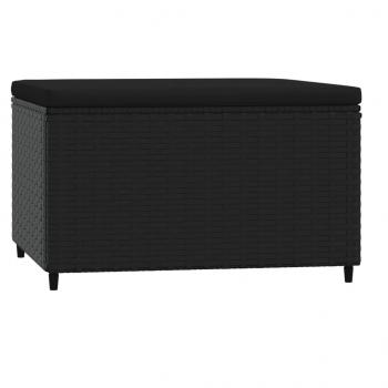 Gartenhocker mit Kissen 2 Stk. Schwarz Poly Rattan