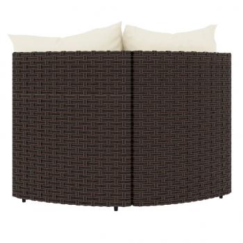 Garten-Ecksofas mit Kissen 2 Stk. Braun Poly Rattan