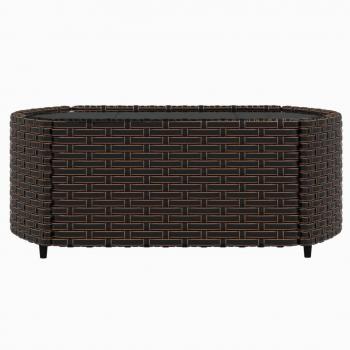 3-tlg. Garten-Lounge-Set mit Kissen Braun Poly Rattan