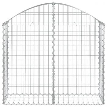 Gabione mit Hochbogen 100x30x80/100 cm Verzinktes Eisen