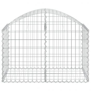 Gabione mit Hochbogen 100x50x60/80 cm Verzinktes Eisen