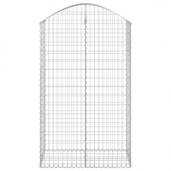 Gabione mit Hochbogen 100x50x160/180 cm Verzinktes Eisen