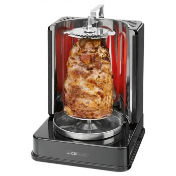 Clatronic DVG 3686 Döner-Vertikal-Multigrill, 1400W, 360° Rotation, schwarz (263831)