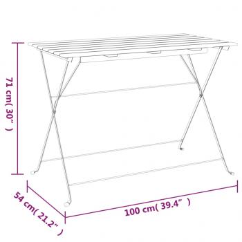 5-tlg. Bistro-Set Klappbar Massivholz Akazie und Stahl