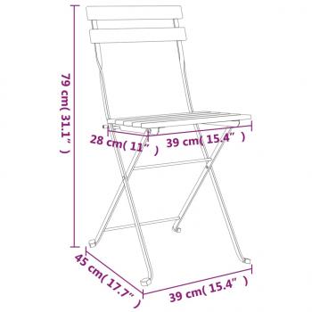 5-tlg. Bistro-Set Klappbar Massivholz Akazie und Stahl