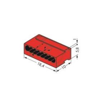 WAGO Kontakttechnik WAGO-Micro-Klemmen 8x0,8qmm Farbe: rot (50 ST)