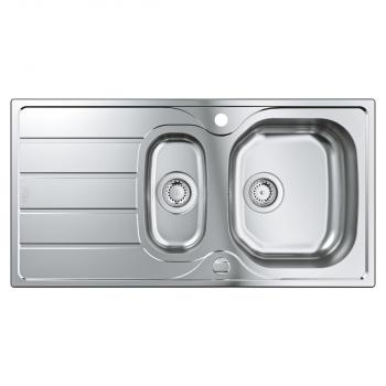 GROHE K200 Edelstahlspüle mit Abtropffläche, 965x500mm, 1,5 Becken, Edelstahl (31564SD1)