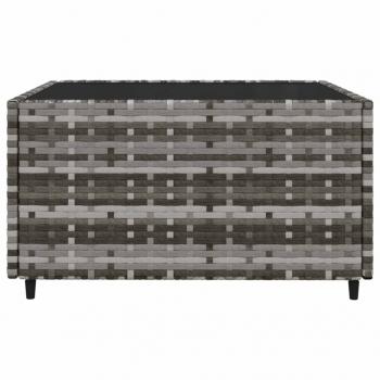 4-tlg. Garten-Lounge-Set mit Kissen Grau Poly Rattan