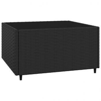 4-tlg. Garten-Lounge-Set mit Kissen Schwarz Poly Rattan