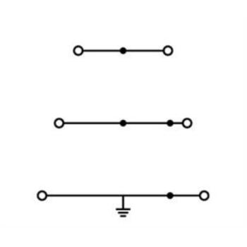 WAGO Kontakttechnik Dreistockklemme Schutzleiter-/Durchgangs-/Durchgangsklemme 2.5 mm² grün-gelb/blau/grau (40 ST)