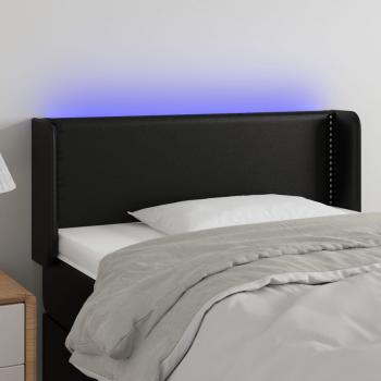 ARDEBO.de - LED Kopfteil Schwarz 103x16x78/88 cm Kunstleder