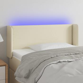 ARDEBO.de - LED Kopfteil Creme 103x16x78/88 cm Kunstleder