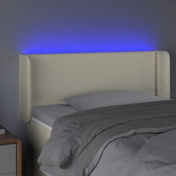 LED Kopfteil Creme 103x16x78/88 cm Kunstleder