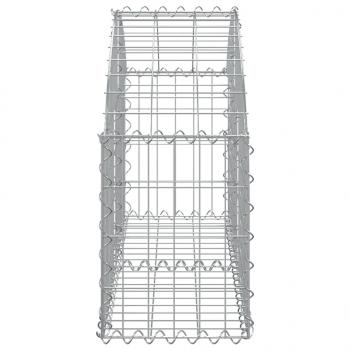 Gabione mit Hochbogen 100x30x40/60 cm Verzinktes Eisen