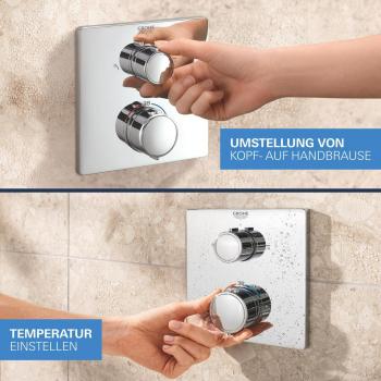 GROHE Precision Thermostat Duschsystem, Quickfix, Unterputz, mit Vitalio Rain Mono 310 Cube, chrom (34881000)