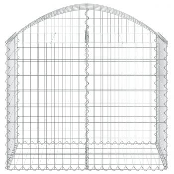 Gabione mit Hochbogen 100x50x80/100 cm Verzinktes Eisen