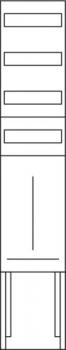 Hager ZU54LS Einbausatz, universELL Z, Höhe 1350mm, 1 Zählerplatz, 1-feldig, für Sammelschienen