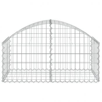 Gabione mit Hochbogen 100x50x40/60 cm Verzinktes Eisen