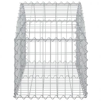 Gabione mit Hochbogen 100x50x40/60 cm Verzinktes Eisen