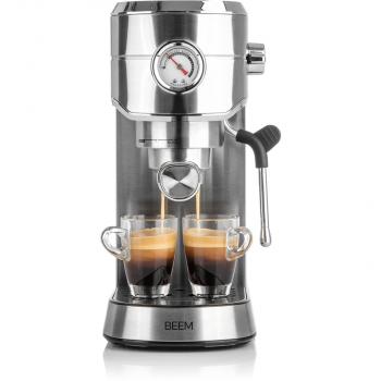 BEEM Espresso Ultimate Espresso-Siebträgermaschine, 1450 W, 1 L Wassertank, Edelstahl/schwarz