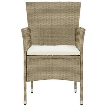 11-tlg. Garten-Essgruppe Poly Rattan Beige