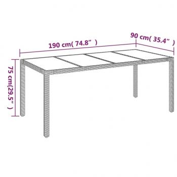 7-tlg. Garten-Essgruppe mit Kissen Grau Poly Rattan